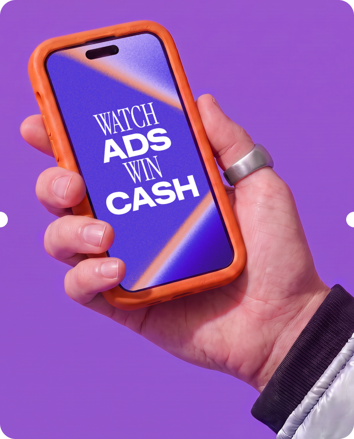 Watch Ads. Win Cash. Original artwork from the Adwin prizes tab.